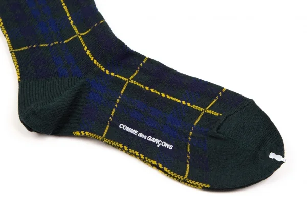 新品!コムデギャルソンCOMME des GARCONS チェック織ハイカットソックス 緑黄青 K-107560_003