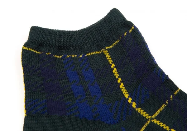 新品!コムデギャルソンCOMME des GARCONS チェック織ショートソックス 緑黄青 K-107563_002