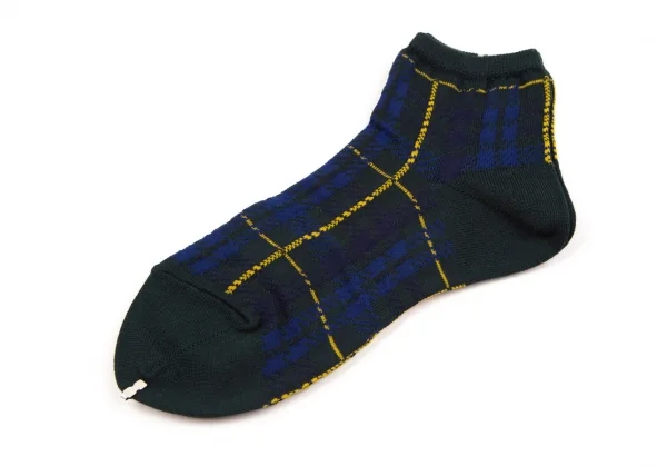 新品!コムデギャルソンCOMME des GARCONS チェック織ショートソックス 緑黄青 K-107563_004