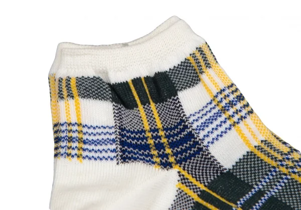 新品!コムデギャルソンCOMME des GARCONS チェック織ショートソックス 白緑他 K-107566_002