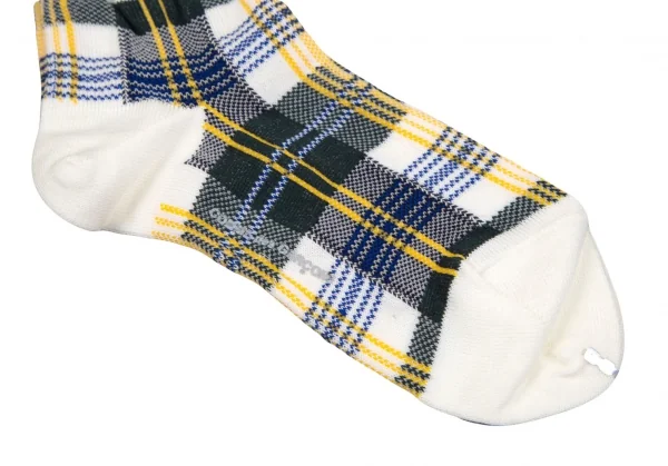 新品!コムデギャルソンCOMME des GARCONS チェック織ショートソックス 白緑他 K-107566_003