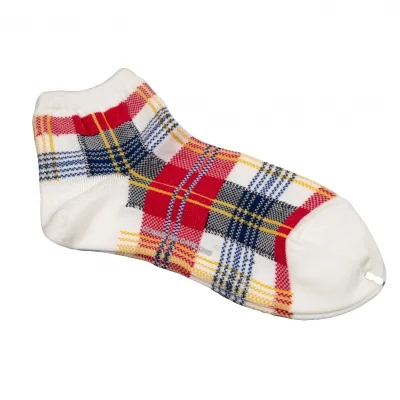 コムデギャルソンCOMME des GARCONS チェック織ショートソックス 白緑他