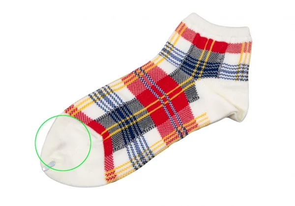 コムデギャルソンCOMME des GARCONS チェック織ショートソックス 白緑他 K-107567_004