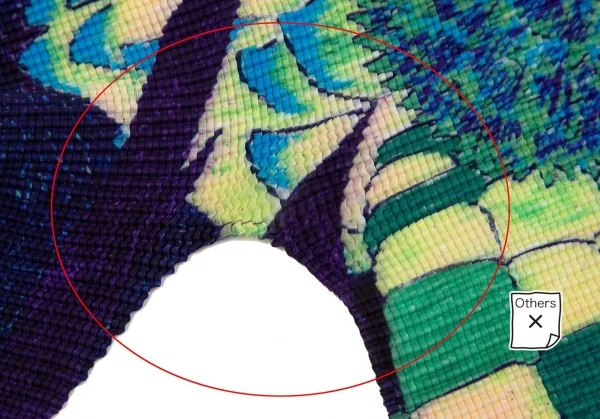 イッセイミヤケ ミーISSEY MIYAKE me トロピカルフルーツプリントストレッチプリーツハイネックカットソー 紺黄他F K-107573_004