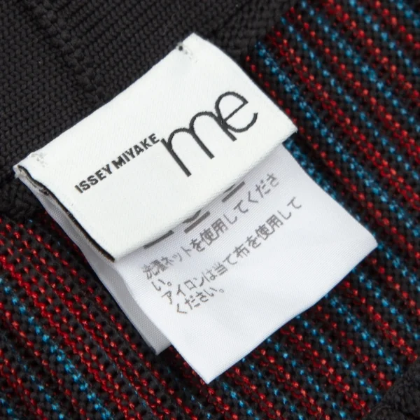 イッセイミヤケ ミーISSEY MIYAKE me ストライプリブフレアスカート 黒赤青F K-107577_011