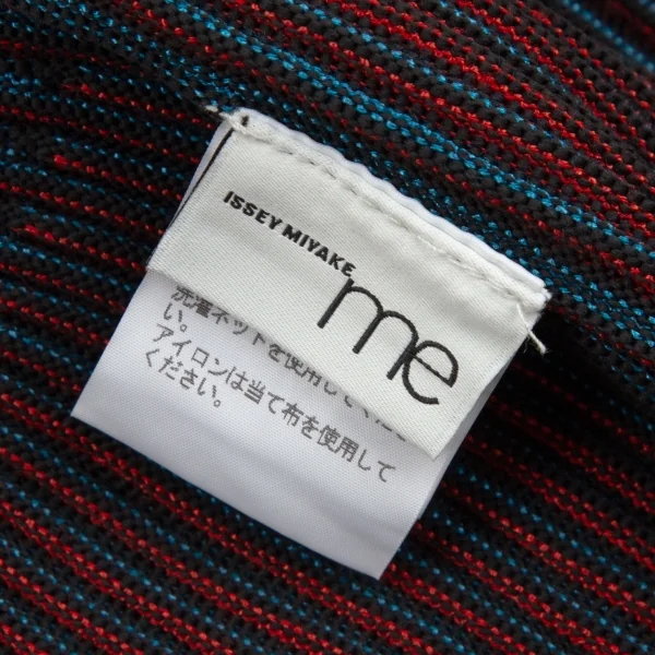 イッセイミヤケ ミーISSEY MIYAKE me ストライプリブフレアセットアップ 黒赤青F K-107578_010