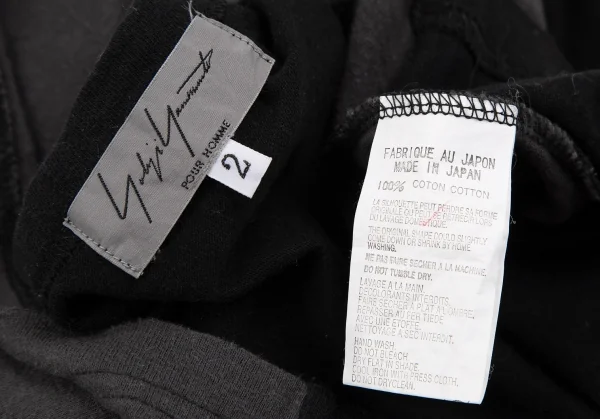 ヨウジヤマモト プールオムYohji Yamamoto POUR HOMME ナンバリングプリントフットボールTシャツ 黒チャコール2 K-107589_013