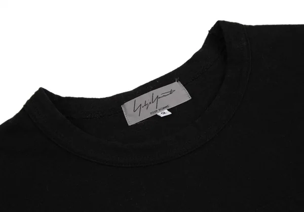 ヨウジヤマモト プールオムYohji Yamamoto POUR HOMME ナンバリングプリントフットボールTシャツ 黒チャコール2 K-107589_005