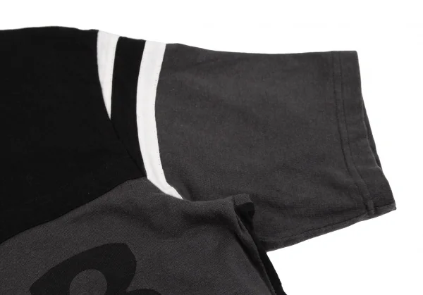 ヨウジヤマモト プールオムYohji Yamamoto POUR HOMME ナンバリングプリントフットボールTシャツ 黒チャコール2 K-107589_006