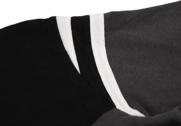 ヨウジヤマモト プールオムYohji Yamamoto POUR HOMME ナンバリングプリントフットボールTシャツ 黒チャコール2 K-107589_007