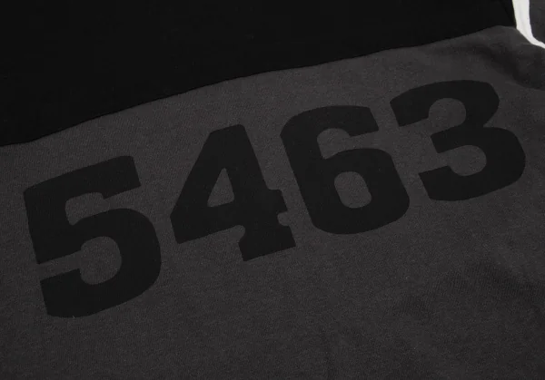 ヨウジヤマモト プールオムYohji Yamamoto POUR HOMME ナンバリングプリントフットボールTシャツ 黒チャコール2 K-107589_008