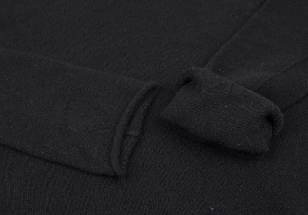 ワイズY's ウール裾フリンジタートルネックニット 黒2 K-107596_010