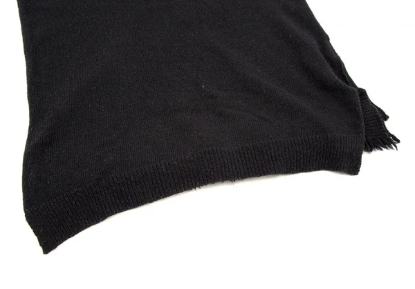 ワイズY's ウール裾フリンジタートルネックニット 黒2 K-107596_011