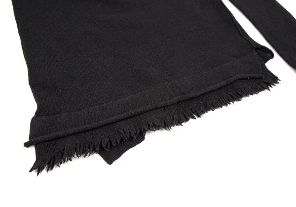 ワイズY's ウール裾フリンジタートルネックニット 黒2 K-107596_014