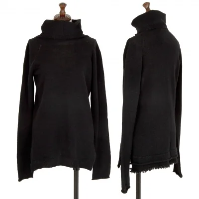 ワイズY's ウール裾フリンジタートルネックニット