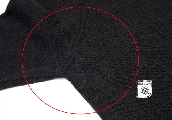 ワイズY's ウール裾フリンジタートルネックニット 黒2 K-107596_004