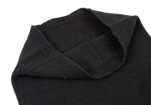 ワイズY's ウール裾フリンジタートルネックニット 黒2 K-107596_007