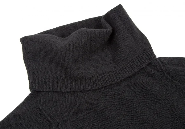 ワイズY's ウール裾フリンジタートルネックニット 黒2 K-107596_008