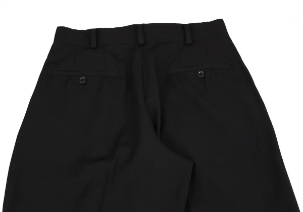ワイズY's ウールギャバ裾ダブルワイドパンツ 黒2 K-107599_010