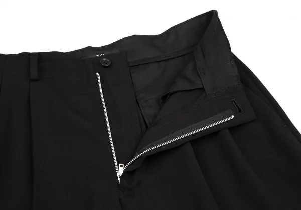 ワイズY's ウールギャバ裾ダブルワイドパンツ 黒2 K-107599_004