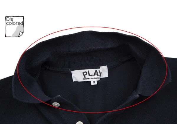 プレイ コムデギャルソンPLAY COMME des GARCONS ハートワッペン鹿の子ポロシャツ 紺S K-107616_005