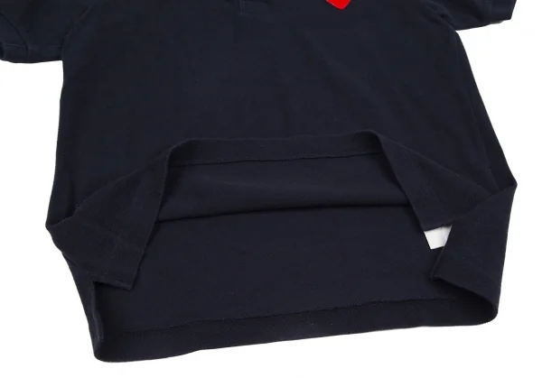 プレイ コムデギャルソンPLAY COMME des GARCONS ハートワッペン鹿の子ポロシャツ 紺S K-107616_009