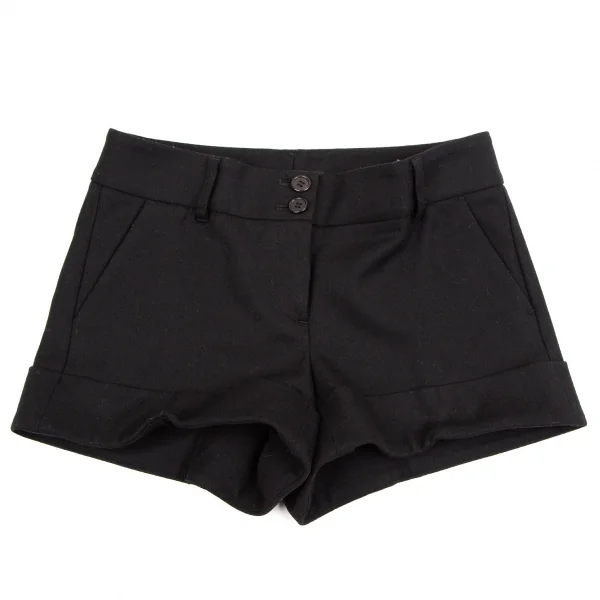 セオリーTheory ウールロールアップショートパンツ 黒2 K-107628_001