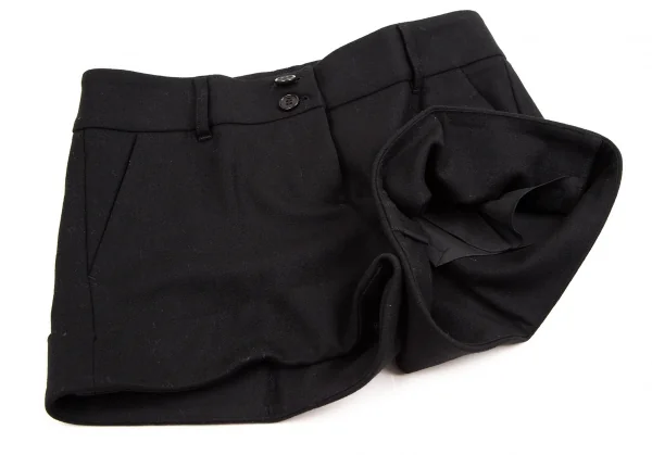 セオリーTheory ウールロールアップショートパンツ 黒2 K-107628_005