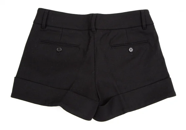 セオリーTheory ウールロールアップショートパンツ 黒2 K-107628_006