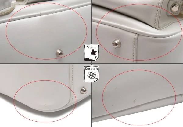 コムデギャルソンCOMME des GARCONS フェイクレザータクティカルポケットバッグ 白 K-107645_014