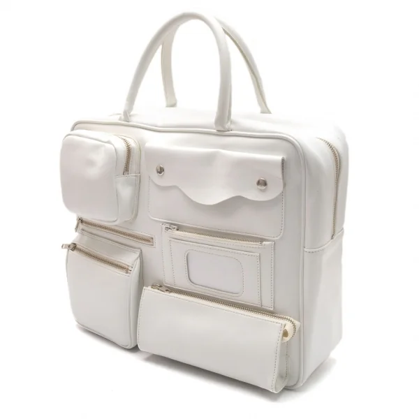 コムデギャルソンCOMME des GARCONS フェイクレザータクティカルポケットバッグ 白 K-107645_002