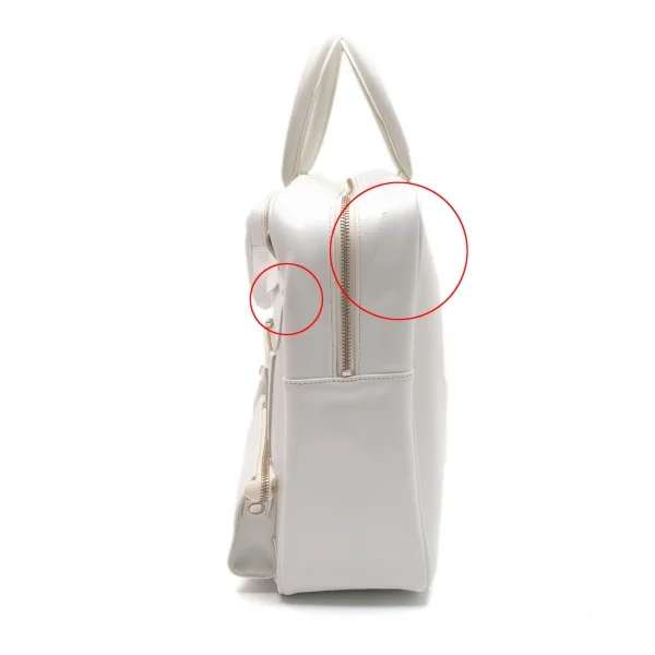コムデギャルソンCOMME des GARCONS フェイクレザータクティカルポケットバッグ 白 K-107645_004