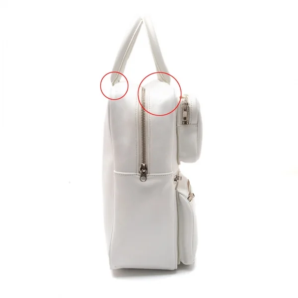 コムデギャルソンCOMME des GARCONS フェイクレザータクティカルポケットバッグ 白 K-107645_008