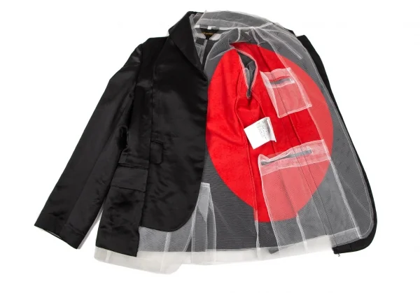 COMME des GARCONS Inner Mesh Japanese flag Jacket Black S K-107647_001