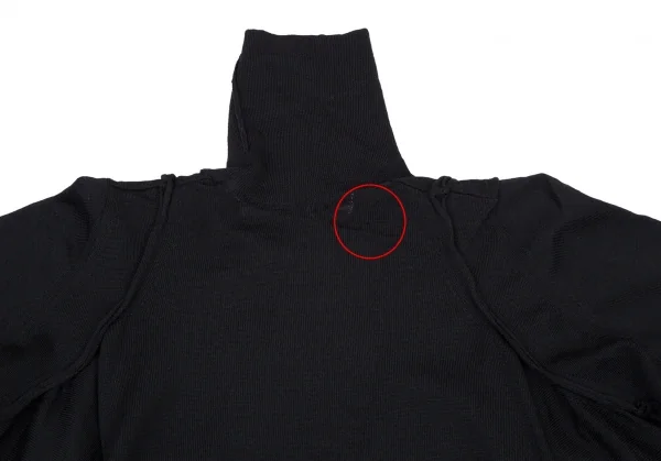 コムデギャルソンCOMME des GARCONS ウールフレアショートタートルネックニットトップス 黒紺S位 K-107659_012