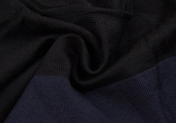 コムデギャルソンCOMME des GARCONS ウールフレアショートタートルネックニットトップス 黒紺S位 K-107659_014