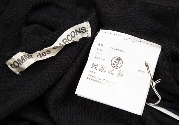 コムデギャルソンCOMME des GARCONS ウールフレアショートタートルネックニットトップス 黒紺S位 K-107659_016