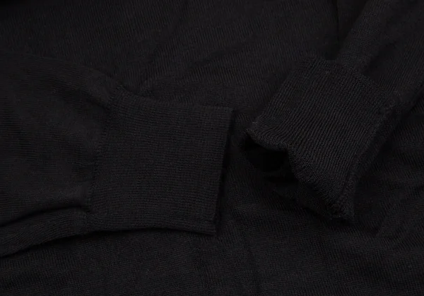 コムデギャルソンCOMME des GARCONS ウールフレアショートタートルネックニットトップス 黒紺S位 K-107659_008