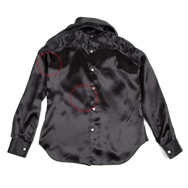 コムデギャルソンCOMME des GARCONS キュプラサテンネックストール前後反転シャツ 墨黒M位 K-107661_011