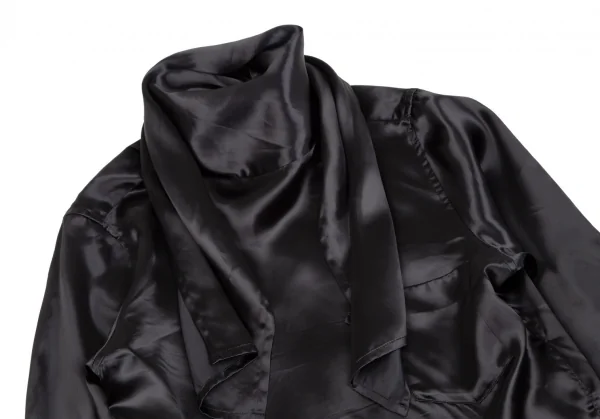 コムデギャルソンCOMME des GARCONS キュプラサテンネックストール前後反転シャツ 墨黒M位 K-107661_003