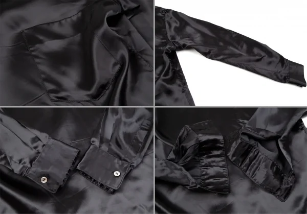 コムデギャルソンCOMME des GARCONS キュプラサテンネックストール前後反転シャツ 墨黒M位 K-107661_008