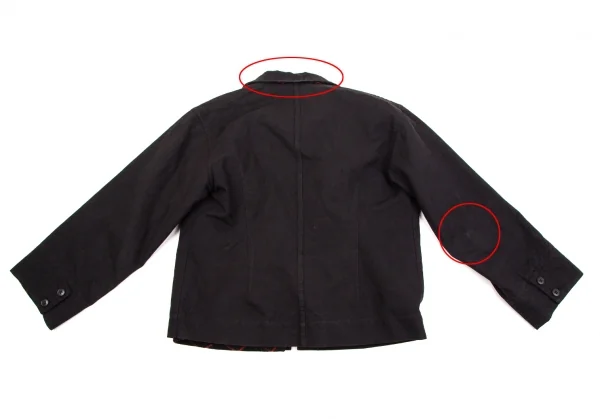 ワイズY's チェックライナー付きコットンウールジャケット 黒3 K-107698_013