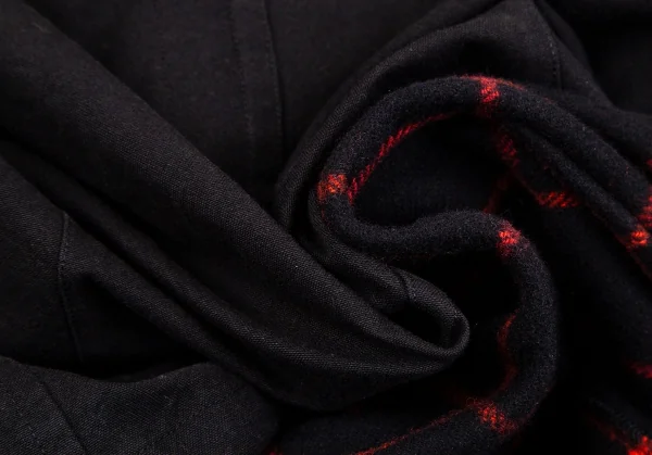 ワイズY's チェックライナー付きコットンウールジャケット 黒3 K-107698_016