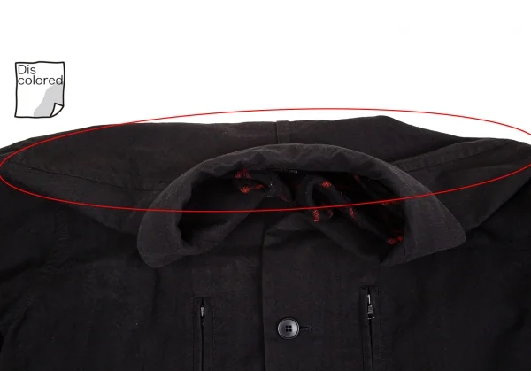 ワイズY's チェックライナー付きコットンウールジャケット 黒3 K-107698_004