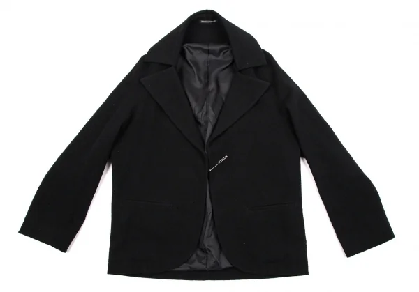 ワイズY's ウールピン留めジャケット 黒3 (K-107699)