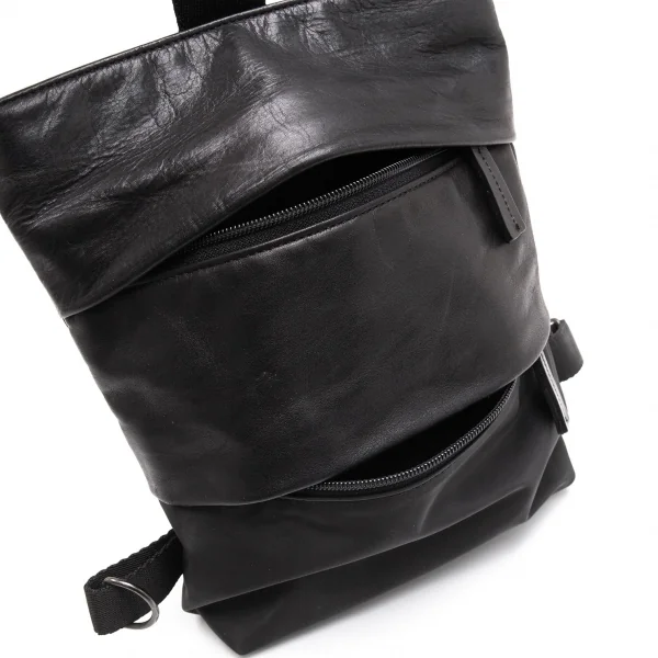 カドリールラングルqua drille rangle レザー切替ナイロンショルダーバッグ 黒 K-107710_002