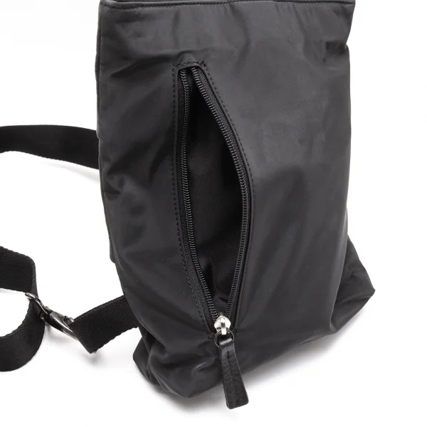 カドリールラングルqua drille rangle レザー切替ナイロンショルダーバッグ 黒 K-107710_009