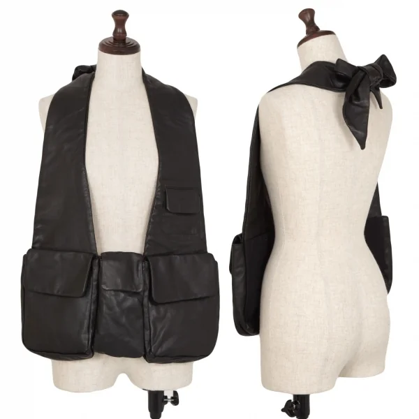 リイコ モードriiko mode レザーフラップポケットデザインベストバッグ 黒 K-107711_001
