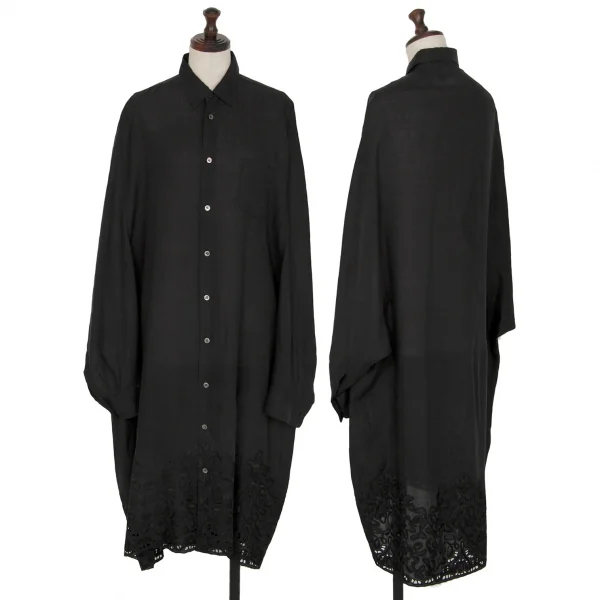 ジュンヤワタナベ コムデギャルソンJUNYA WATANABE COMME des GARCONSリネン裾テープオーバーサイズワンピース 墨黒M K-107717_001