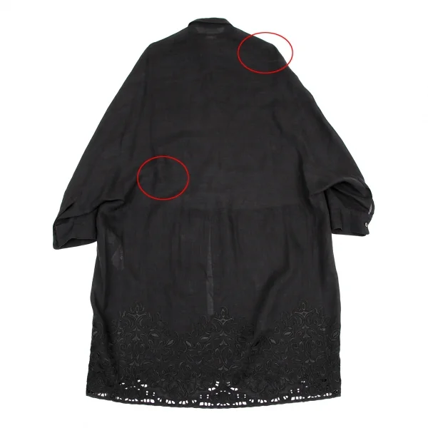 ジュンヤワタナベ コムデギャルソンJUNYA WATANABE COMME des GARCONSリネン裾テープオーバーサイズワンピース 墨黒M K-107717_013